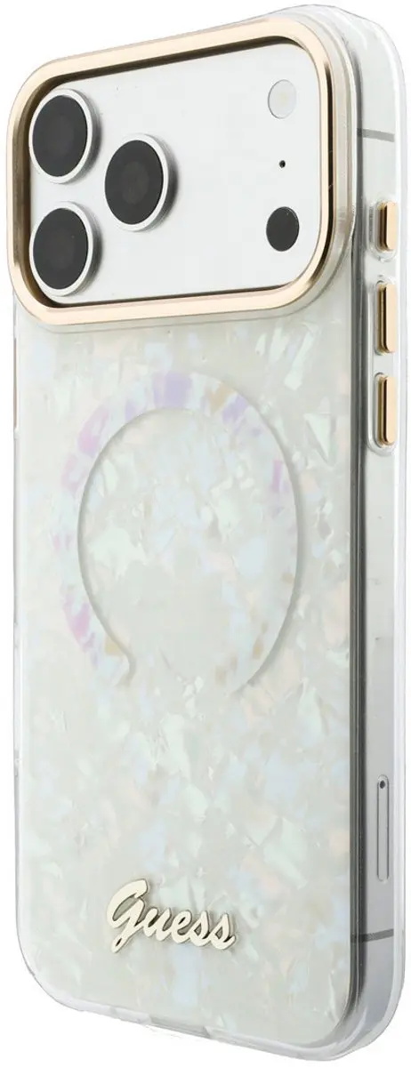 Guess Backcover Hoesje iPhone 17 Pro Max - MagSafe - Wit
