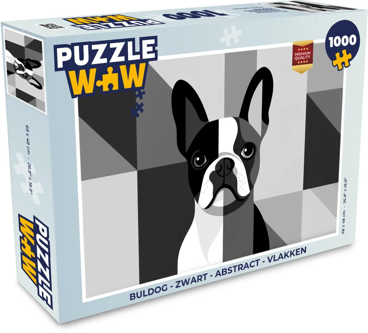 PuzzleWow Buldog Abstract Legpuzzel 1000 Stukjes