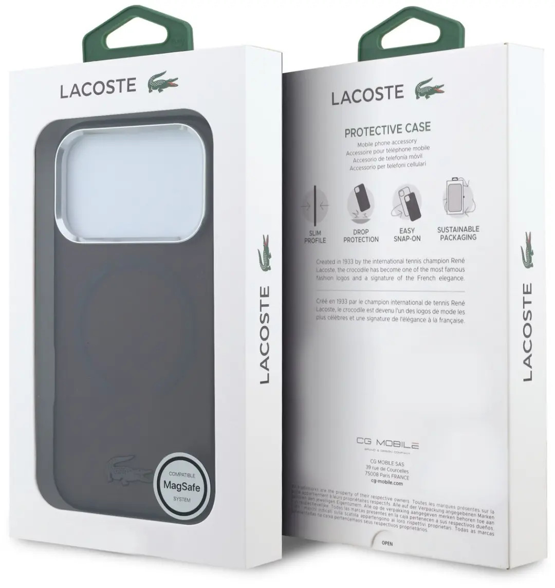 Lacoste Backcover Hoesje iPhone 18 Pro - Bordeauxrood - MPN 3666339646783