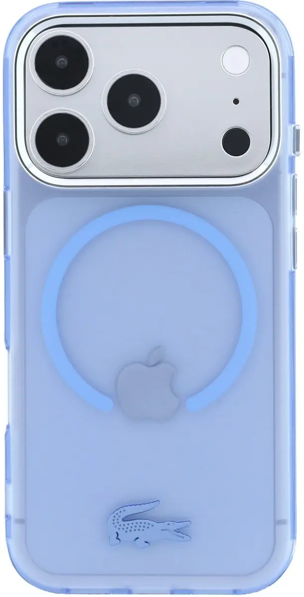 Lacoste Backcover Hoesje iPhone 18 Pro - Blauw - MagSafe