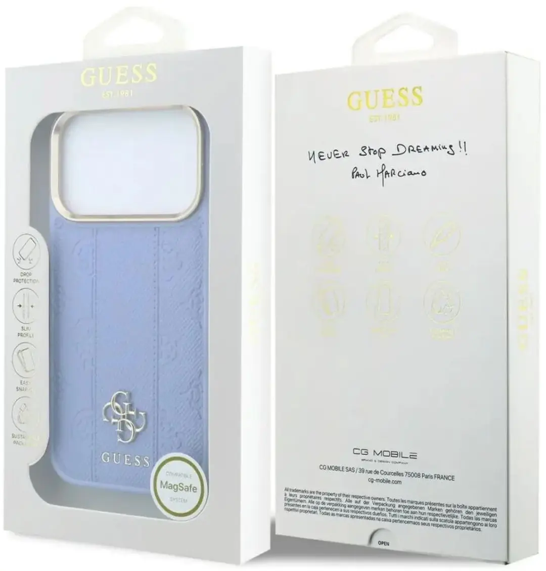 GUESS Hoesje iPhone 17 Pro - Blauw MagSafe