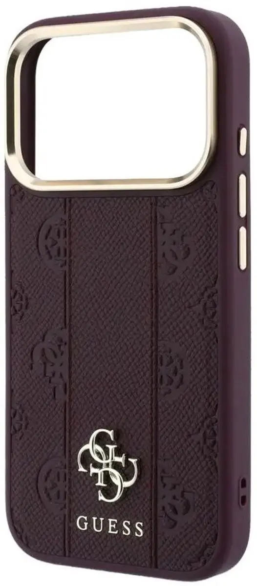 GUESS Hoesje iPhone 18 Pro Max - Peony Stripe - Burgundy