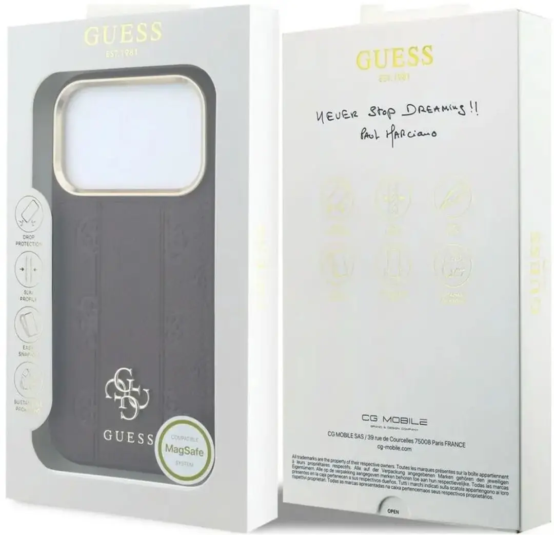 GUESS Hoesje iPhone 18 Pro Max - Peony Stripe - Burgundy