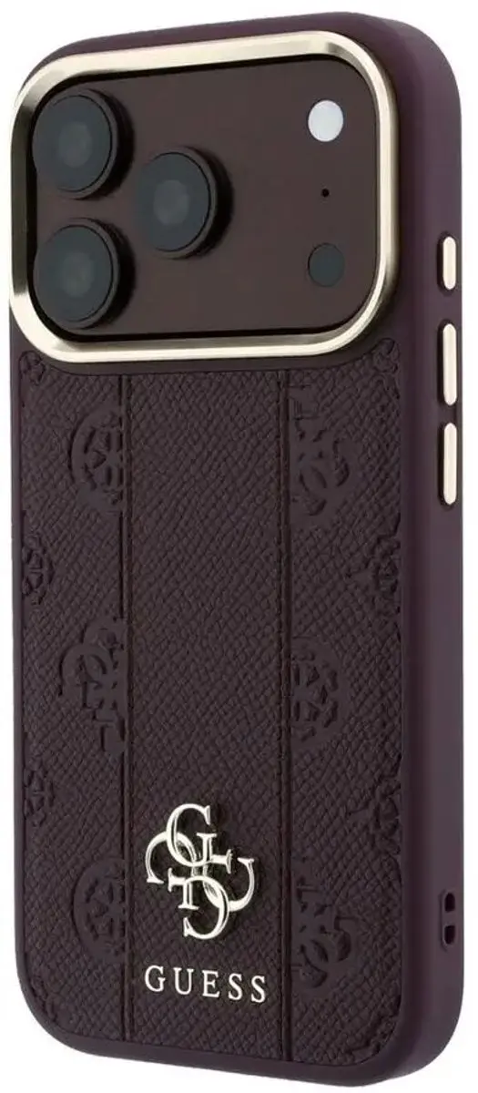 GUESS Hoesje iPhone 18 Pro Max - Peony Stripe - Burgundy