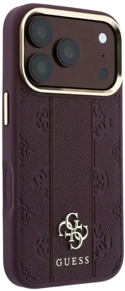 GUESS Hoesje iPhone 18 Pro Max - Peony Stripe - Burgundy