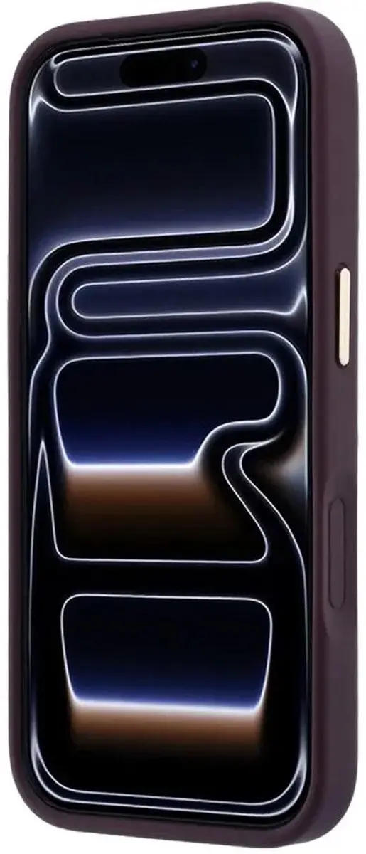 GUESS Hoesje iPhone 17 Pro Peony Hot Stamp - MagSafe - Burgundy