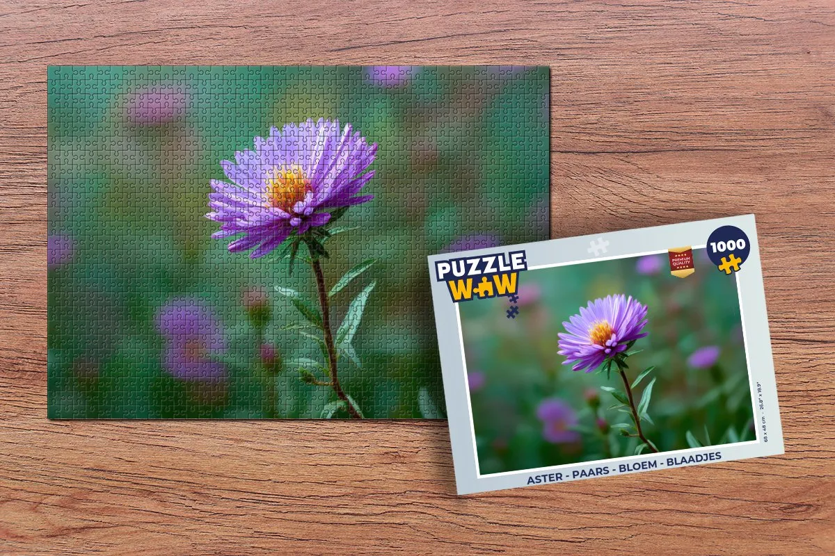 PuzzleWow Aster Legpuzzel 1000 Stuks - Paars