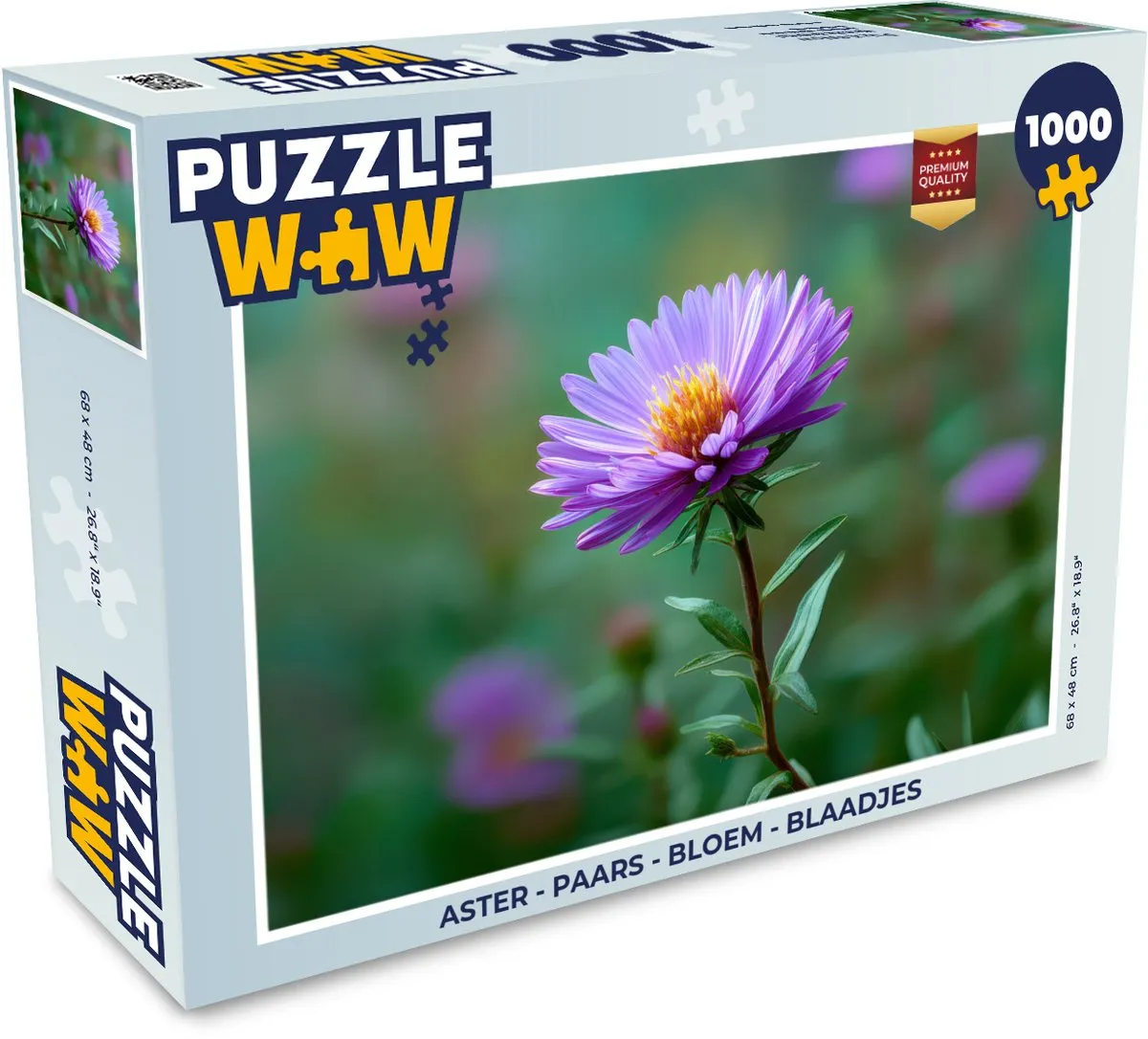 PuzzleWow Aster Legpuzzel 1000 Stuks - Paars