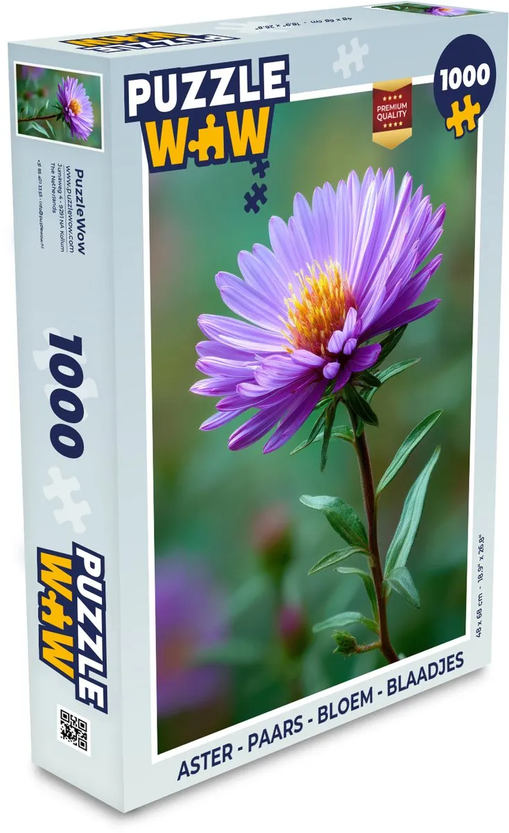 PuzzleWow Aster Legpuzzel 1000 Stuks - Paars