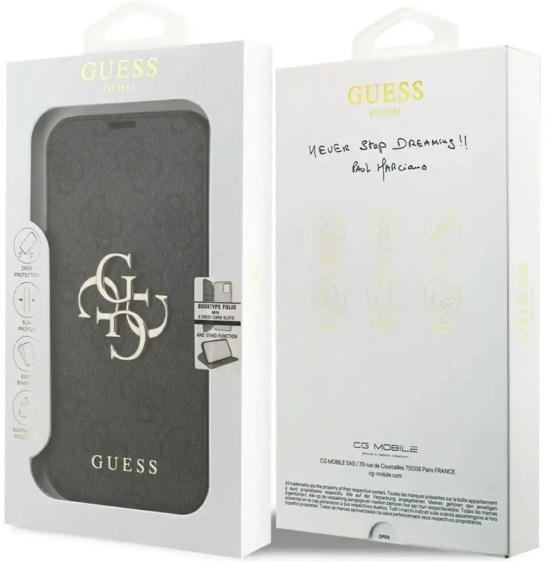GUESS Hoesje iPhone 18 Pro Wallet Book - 3 Pasjes - Zwart