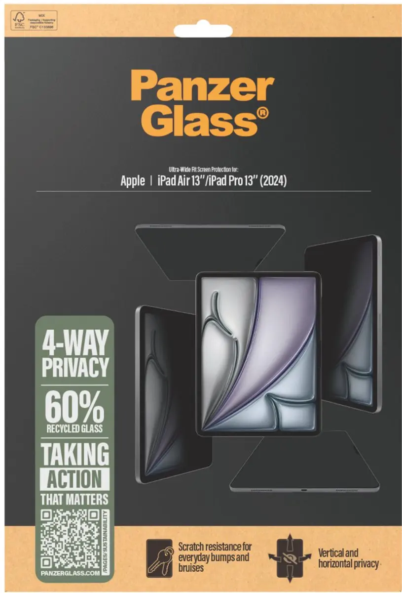 PanzerGlass 4-Way Privacy Screen Protector iPad Air 13" PG49102