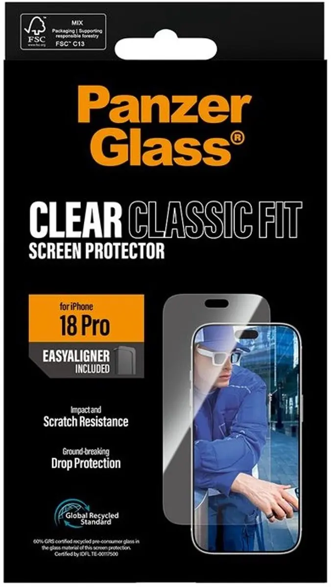 PanzerGlass iPhone 18 Pro Hoesglas - Classic Fit met EasyAligner