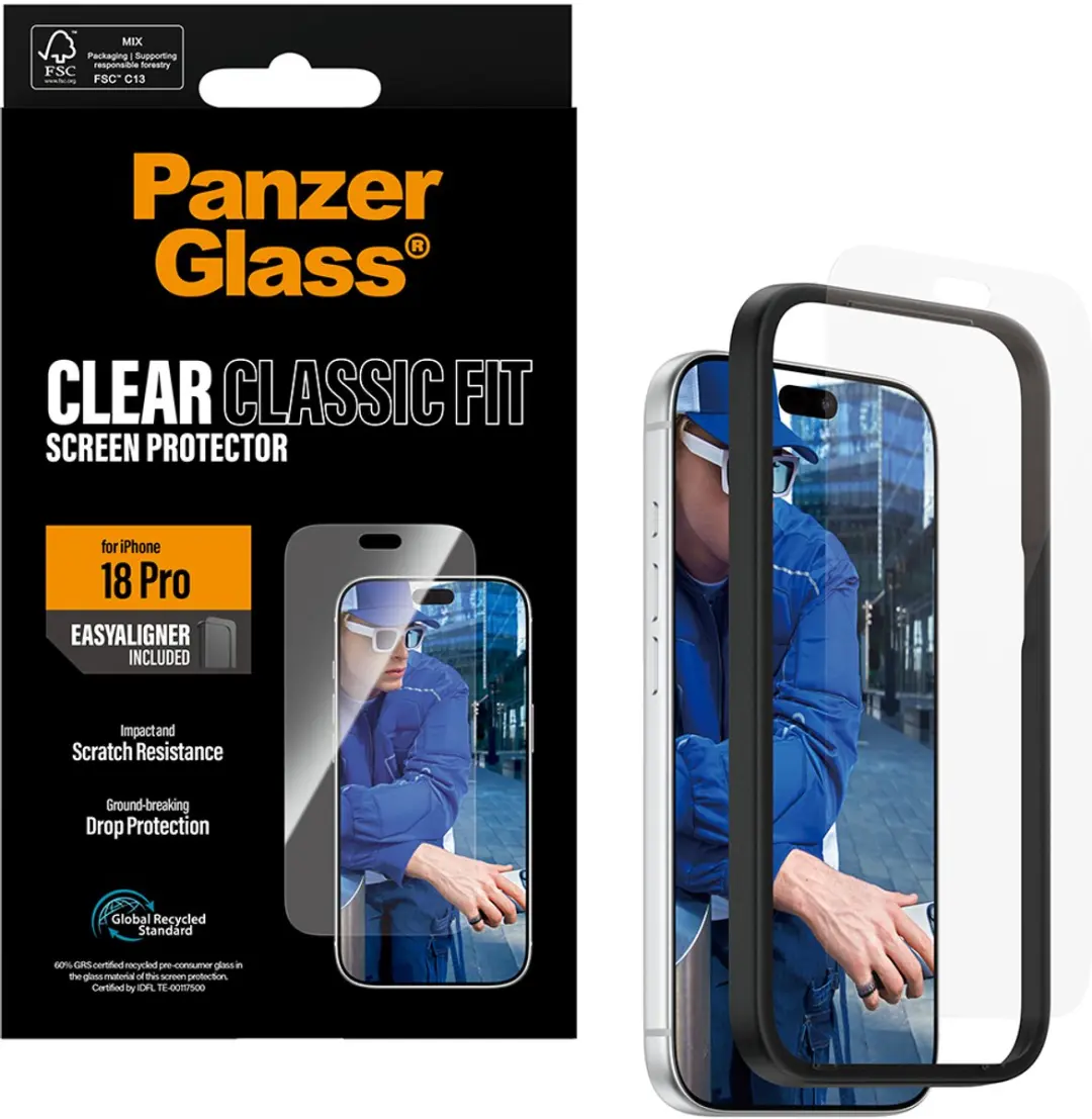 PanzerGlass iPhone 18 Pro Hoesglas - Classic Fit met EasyAligner