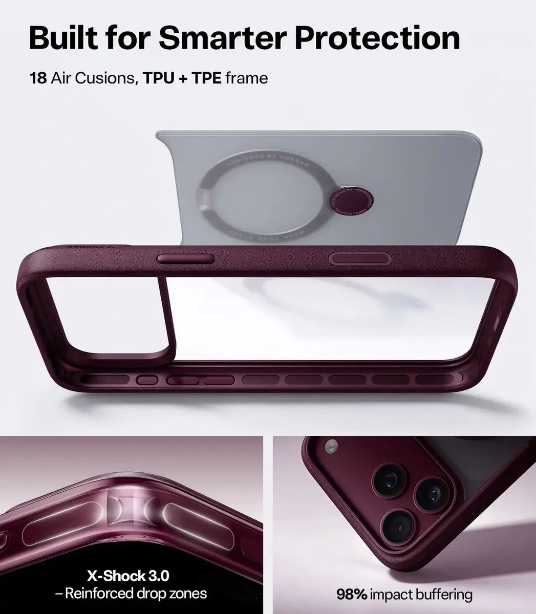 Torras UPro Ostand Q3 Spin Hoesje iPhone 18 Pro - Paars
