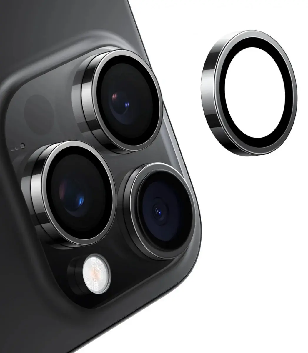 Torras LensGuard iPhone 16 Pro/Max Camera Lens Protector - 9H Glas - Zwart