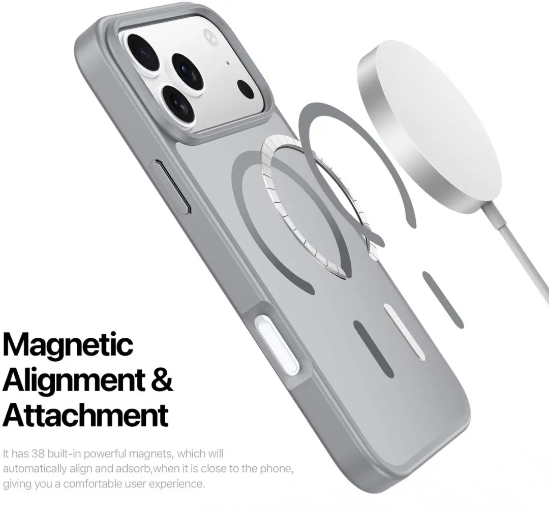 Dux Ducis Yind Series iPhone Hoesje - Mat Transparant Grijs - MagSafe