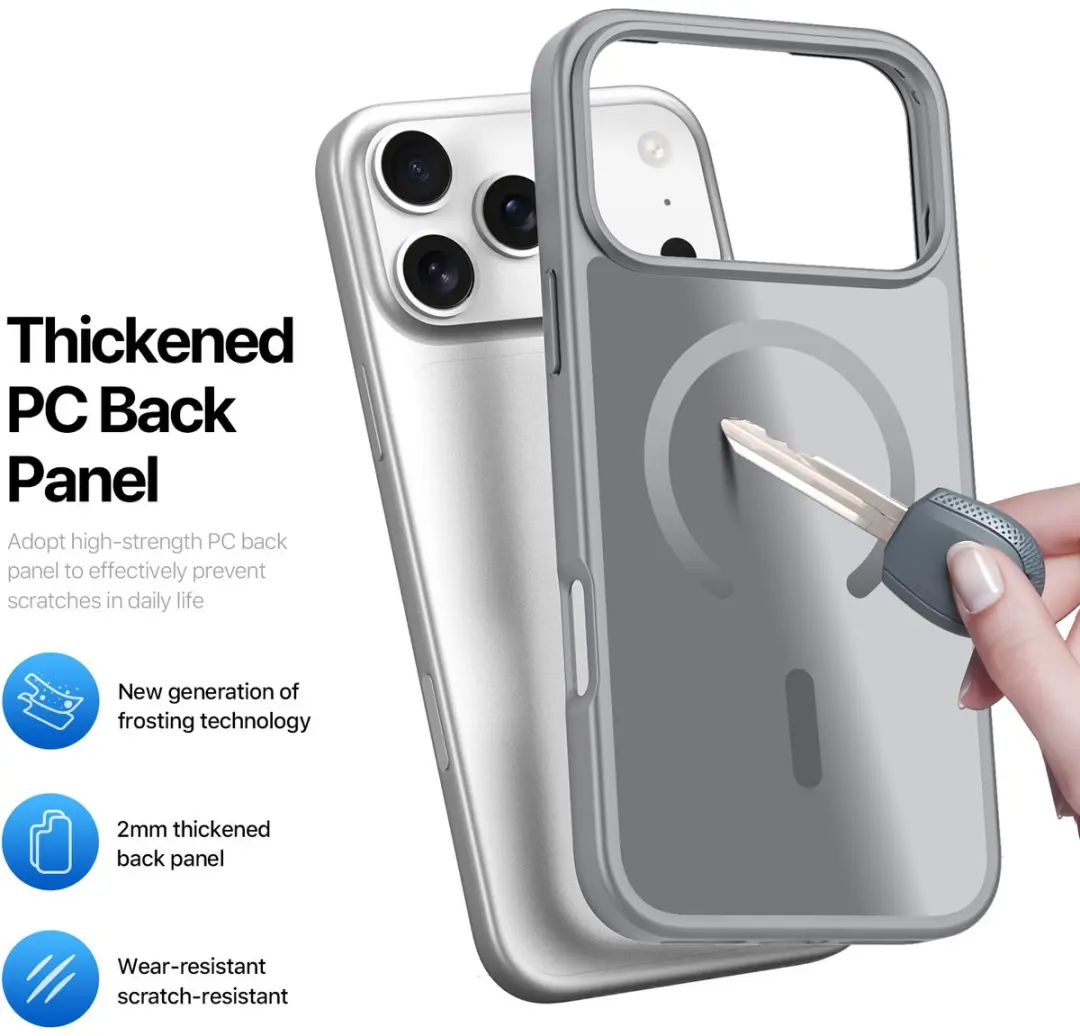 Dux Ducis Yind Series iPhone Hoesje - Mat Transparant Grijs - MagSafe