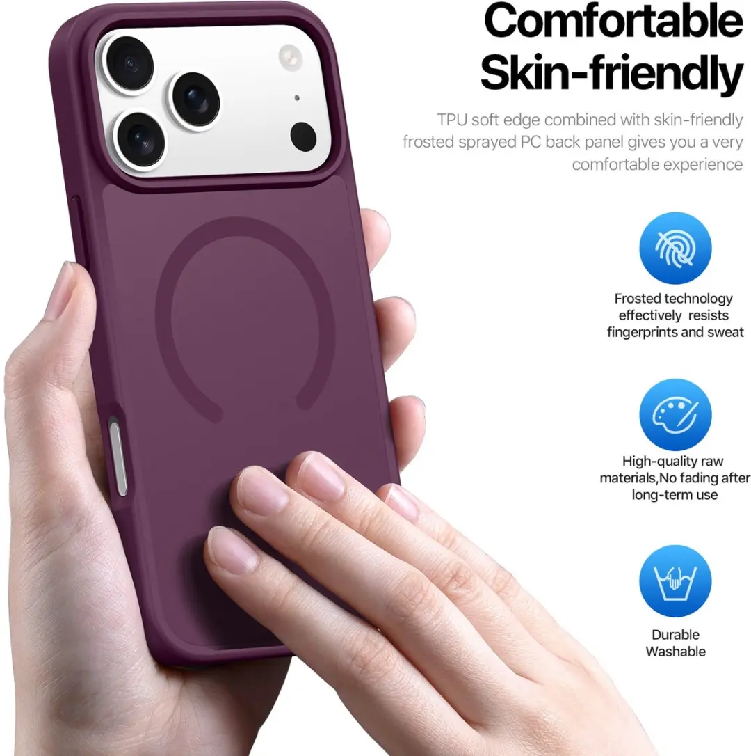 Dux Ducis Yind Series Hoesje iPhone 18 Pro/17 Pro - Transparant - Aubergine - MagSafe