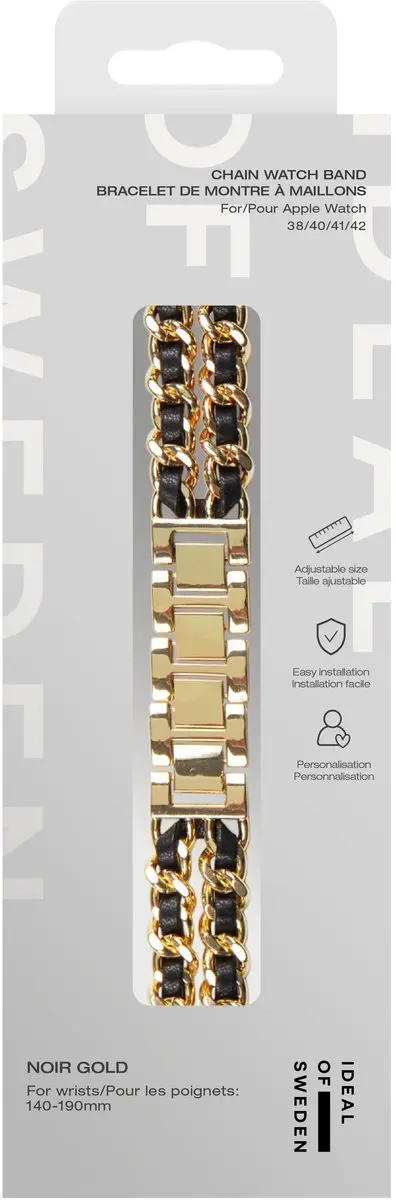 iDeal of Sweden Chain Watch Band Apple Watch 38-42mm - Noir Gold - afbeelding 6 van 6