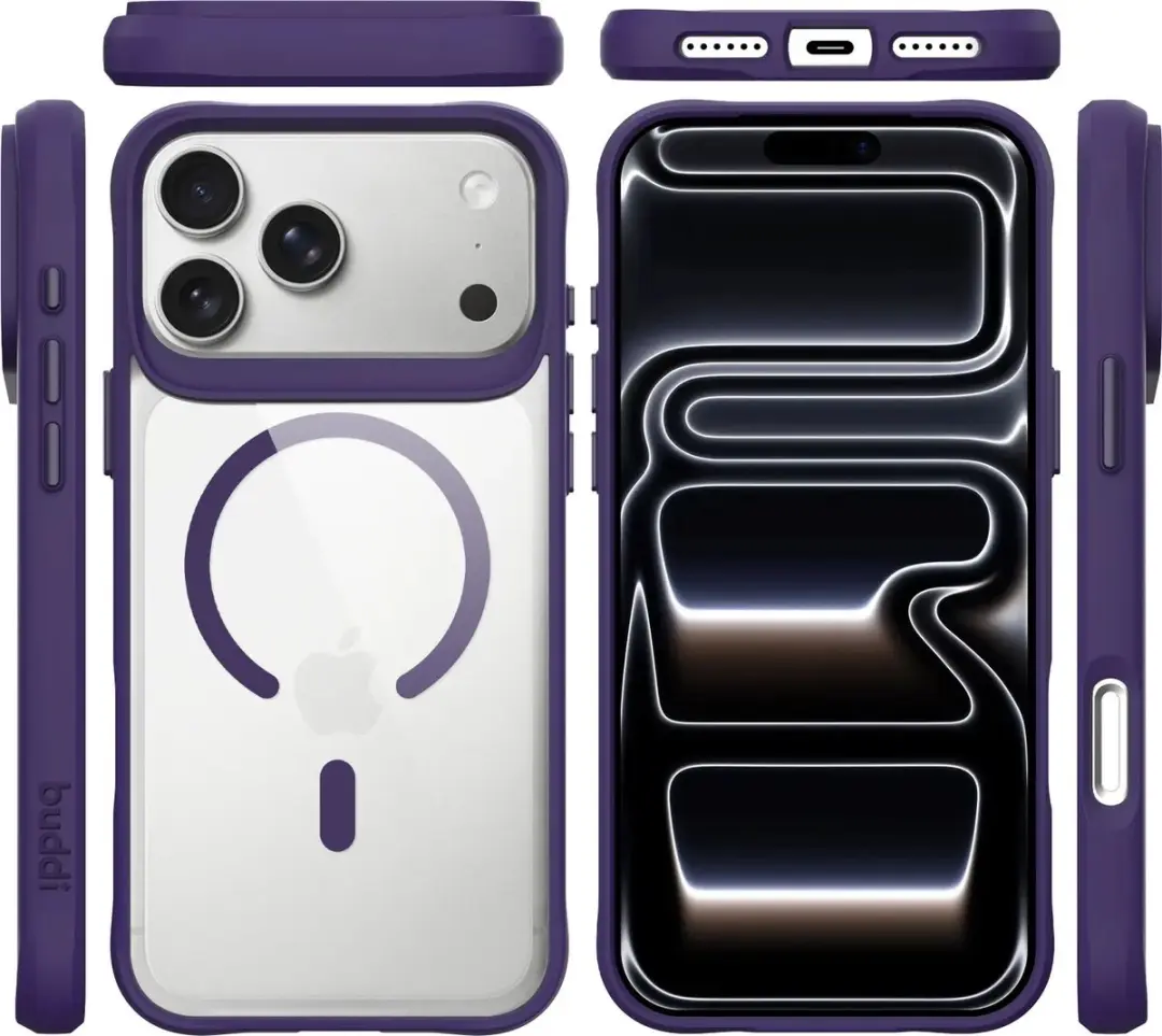 Buddi Hybrid Hoesje iPhone 18 Pro - MagSafe - Transparant Paars
