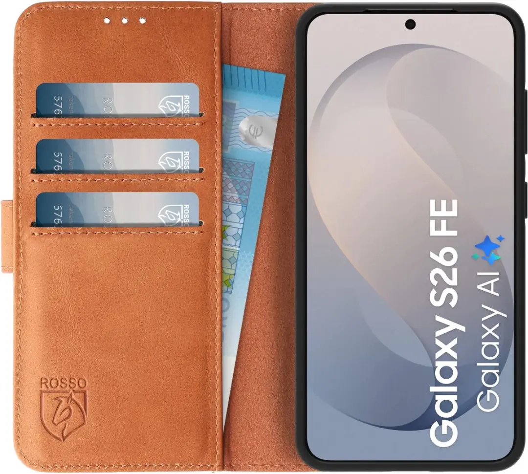 Rosso Deluxe Echt Leer Hoesje Samsung Galaxy S26 FE