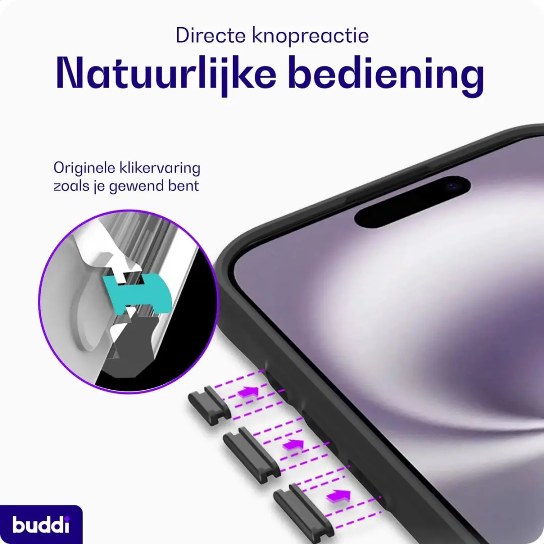 Buddi Hybrid Hoesje iPhone 18 Pro Max - MagSafe - Transparant Zwart