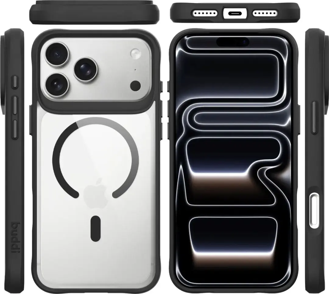 Buddi Hybrid Hoesje iPhone 18 Pro Max - MagSafe - Transparant Zwart