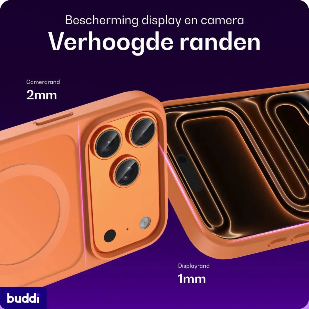 Buddi Frost Hoesje iPhone 18 Pro - Oranje - MagSafe