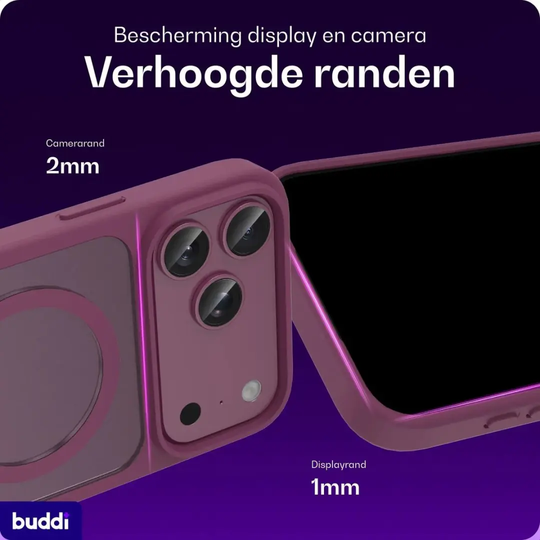 Buddi Frost Hoesje iPhone 18 Pro - Burgundy - MagSafe