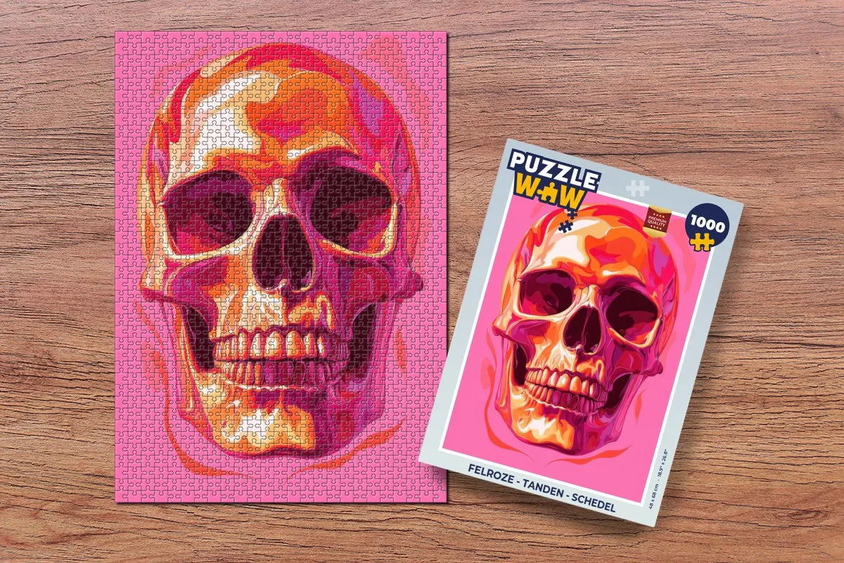 PuzzleWow Legpuzzel 1000 Stuks - Schedel & Tanden
