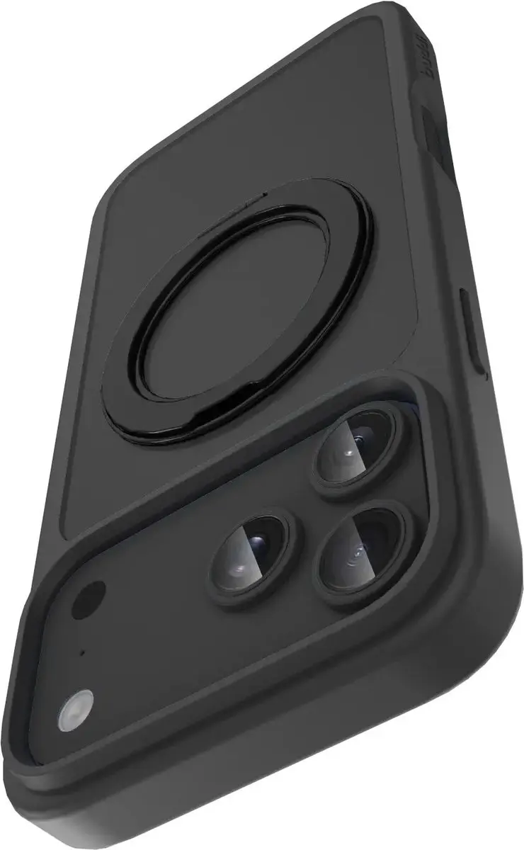 Buddi Frost Hoesje iPhone 18 Pro Max - Mat Zwart - MagSafe - 360° Draaibare Stand