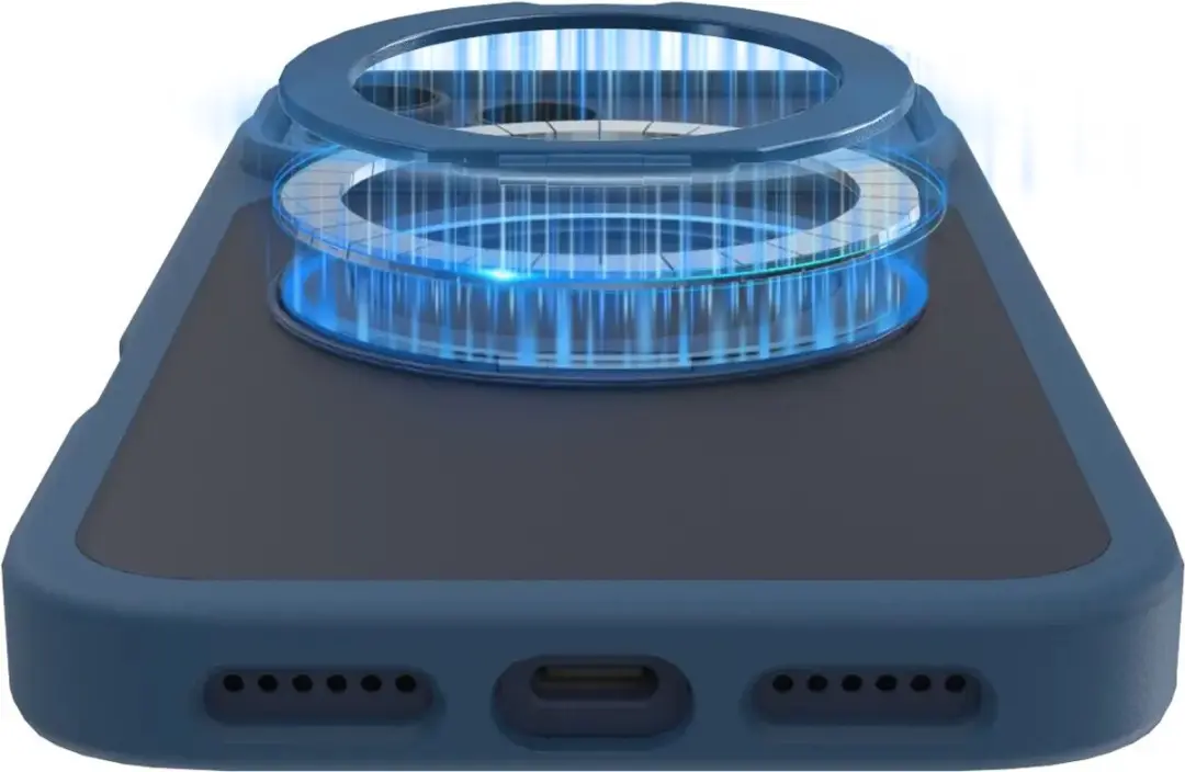 Buddi Frost Hoesje iPhone 18 Pro Max - Donkerblauw - MagSafe - 360° Stand