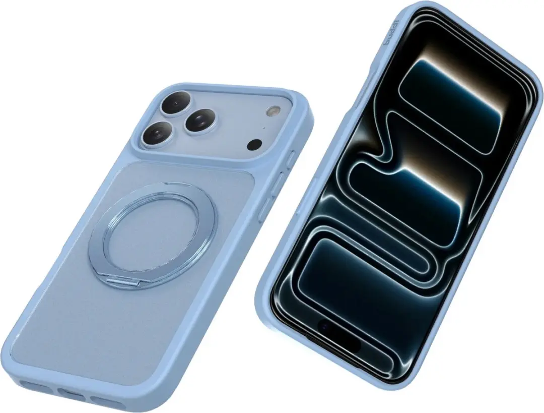 Buddi Frost Hoesje iPhone 18 Pro Max - Licht Blauw - MagSafe - 360° Standaard