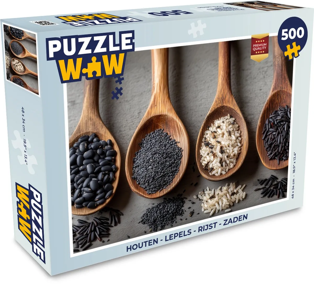 PuzzleWow Houten Lepels & Zaden Puzzel 500 Stuks - 8721374596716