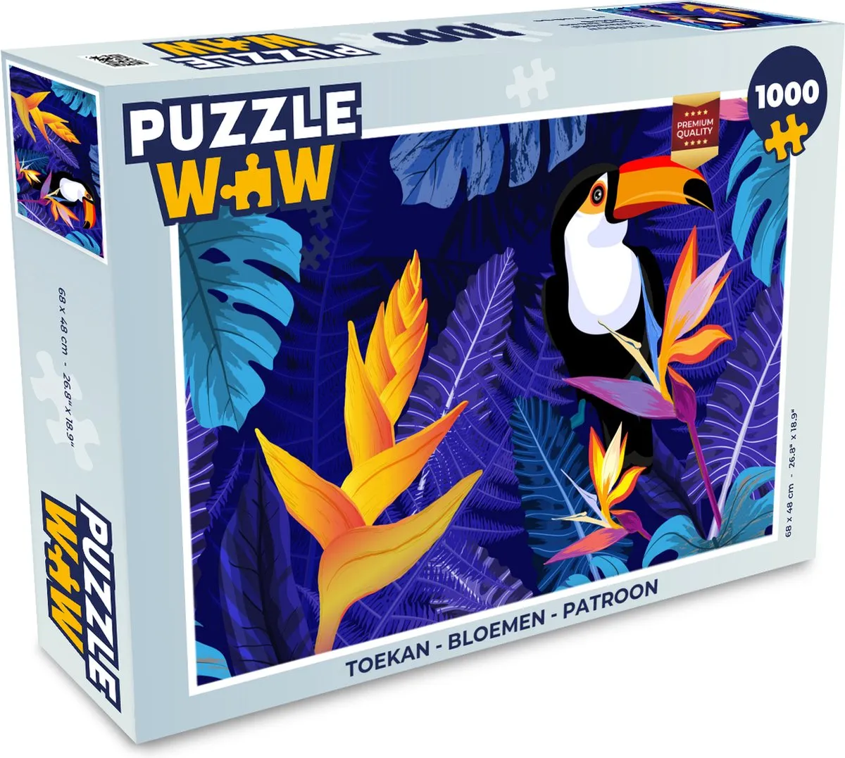 PuzzleWow Jungle Toekan Legpuzzel 1000 Stuks - Multicolor