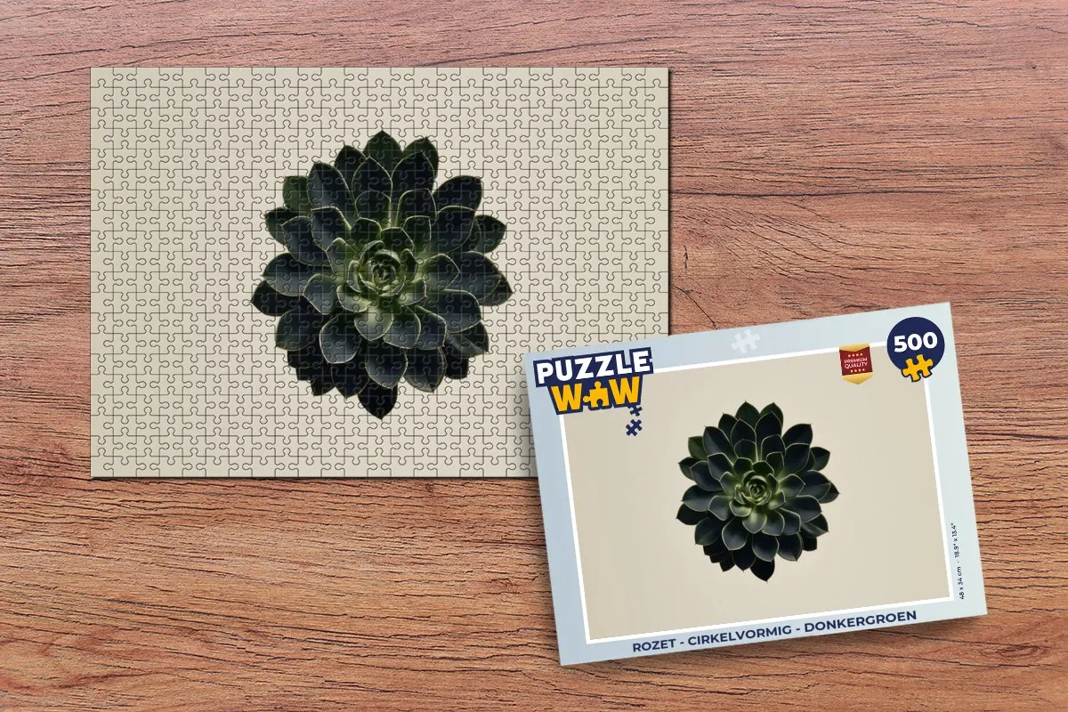 PuzzleWow Rozet Legpuzzel 500 Stuks - Donkergroen