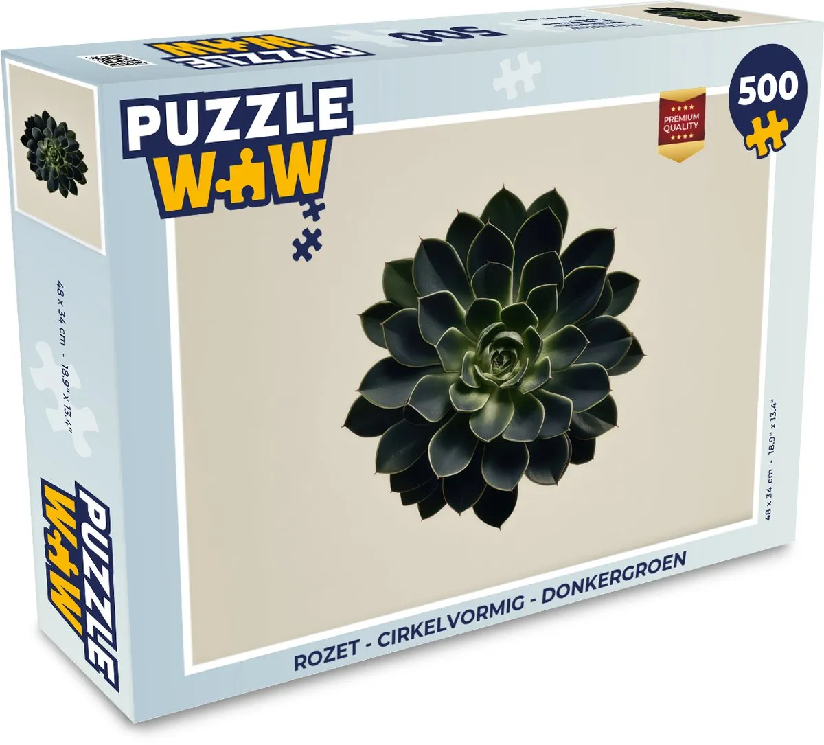 PuzzleWow Rozet Legpuzzel 500 Stuks - Donkergroen
