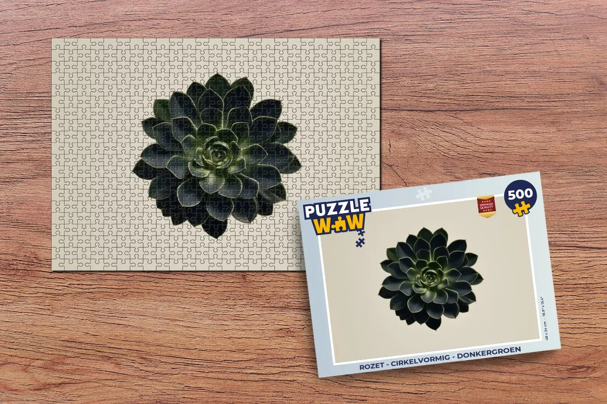 PuzzleWow Rozet Legpuzzel 500 Stuks - Donkergroen