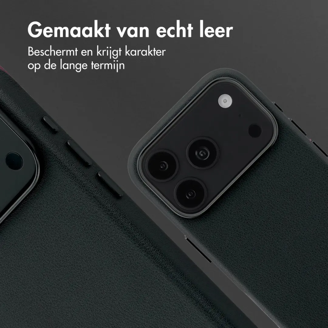 Accezz iPhone 18 Pro Hoesje - MagSafe Leather - Black