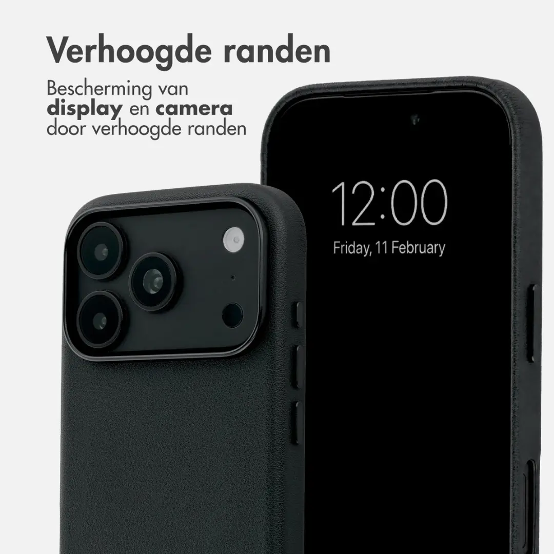 Accezz iPhone 18 Pro Hoesje - MagSafe Leather - Black