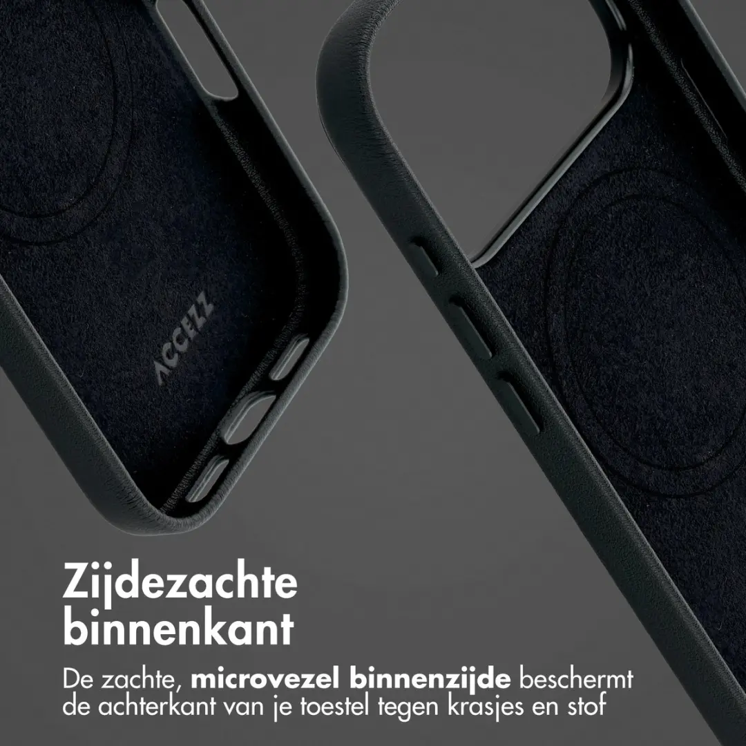 Accezz iPhone 18 Pro Hoesje - MagSafe Leather - Black