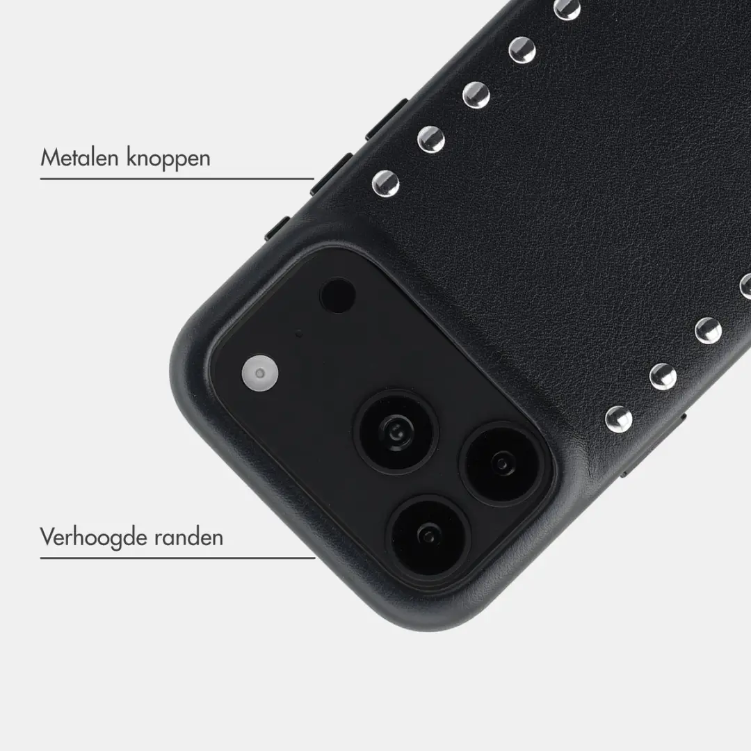 Selencia Hoesje iPhone 18 Pro/17 Pro - Studs Backcover - Velvet Black
