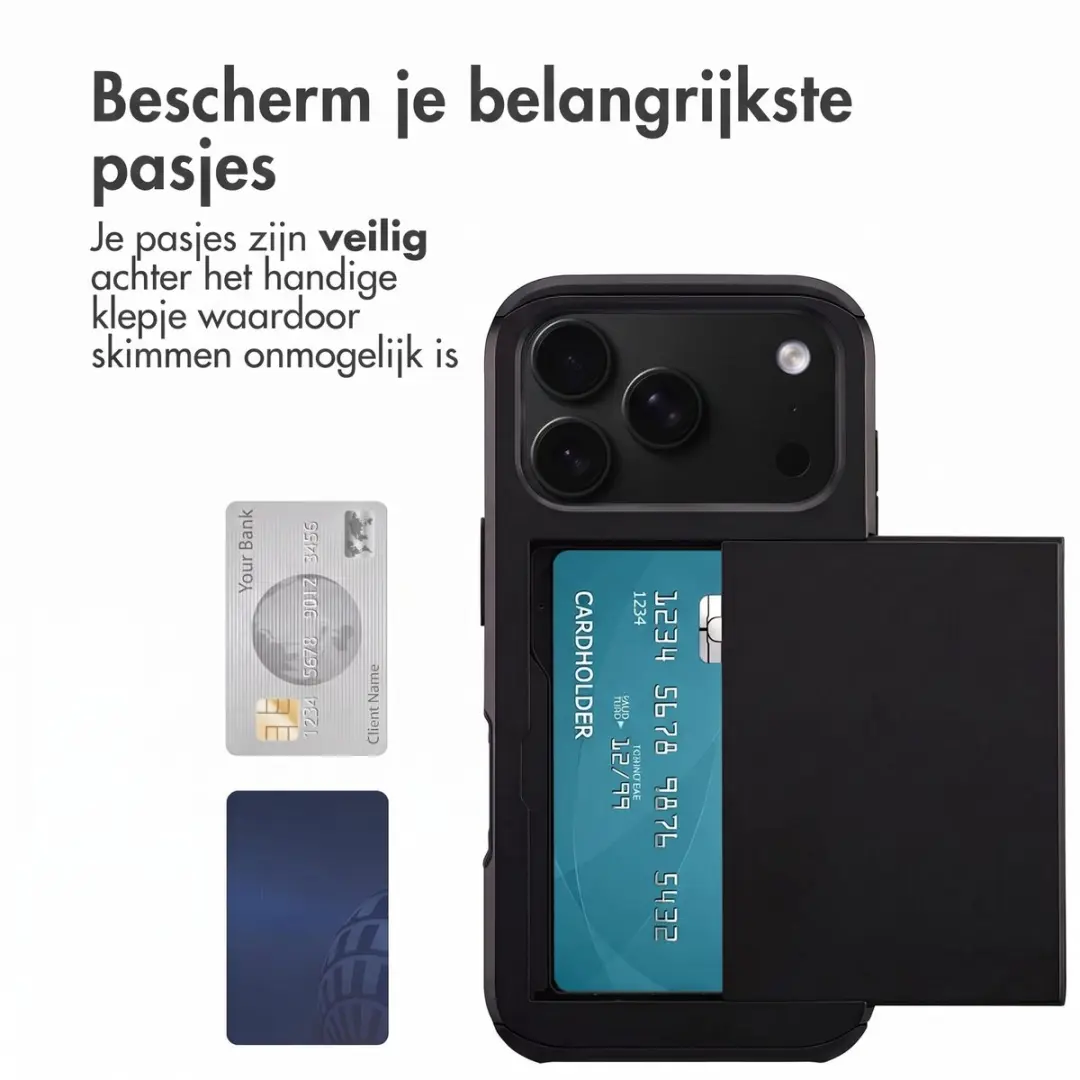 Imoshion Hoesje iPhone 17 Pro - Pasjeshouder 2 Stuks - Zwart