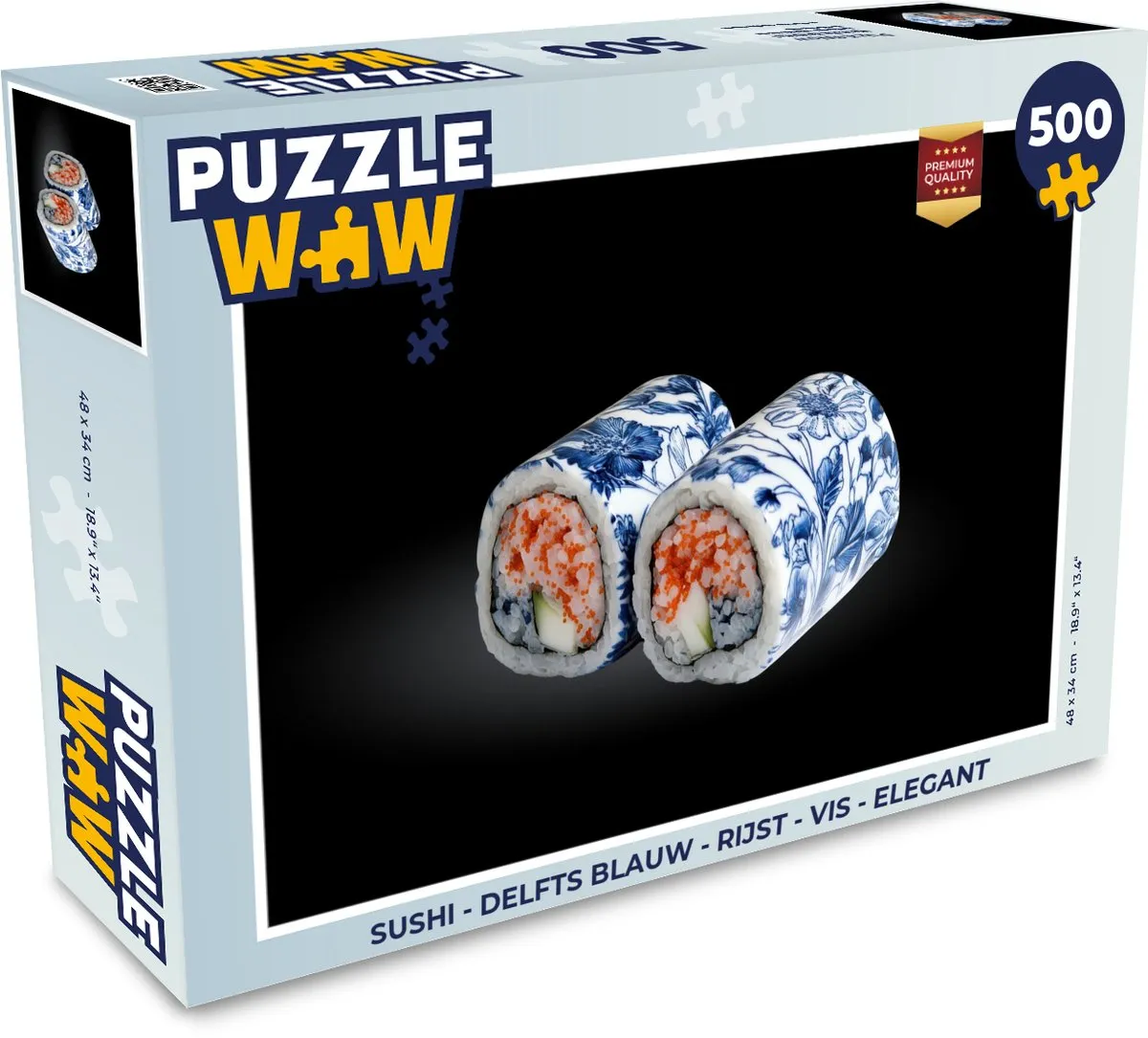 PuzzleWow Sushi Legpuzzel 500 Stuks - Delftsblauw