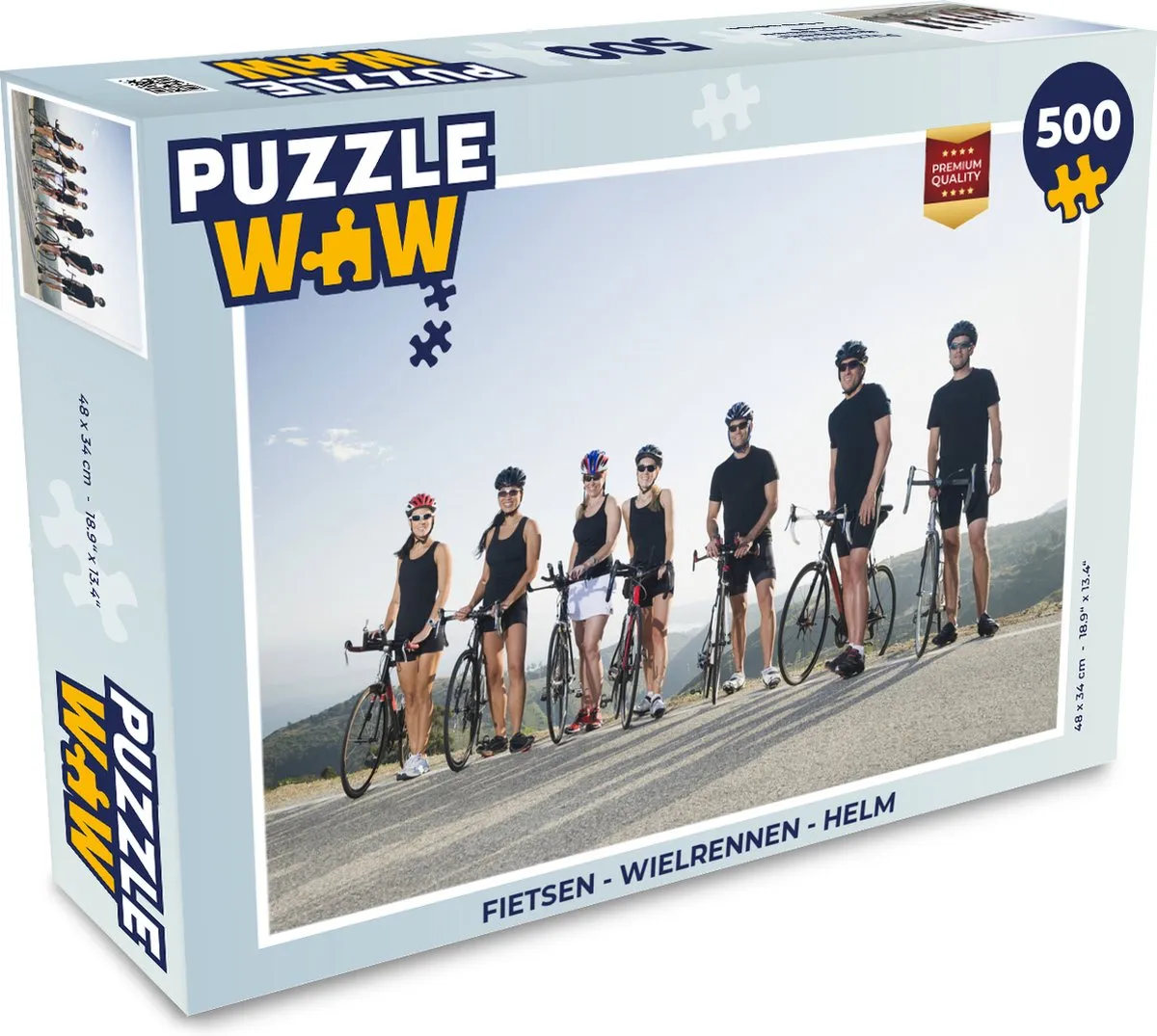 PuzzleWow Fietsen Wielrennen Helm Legpuzzel 500 Stuks