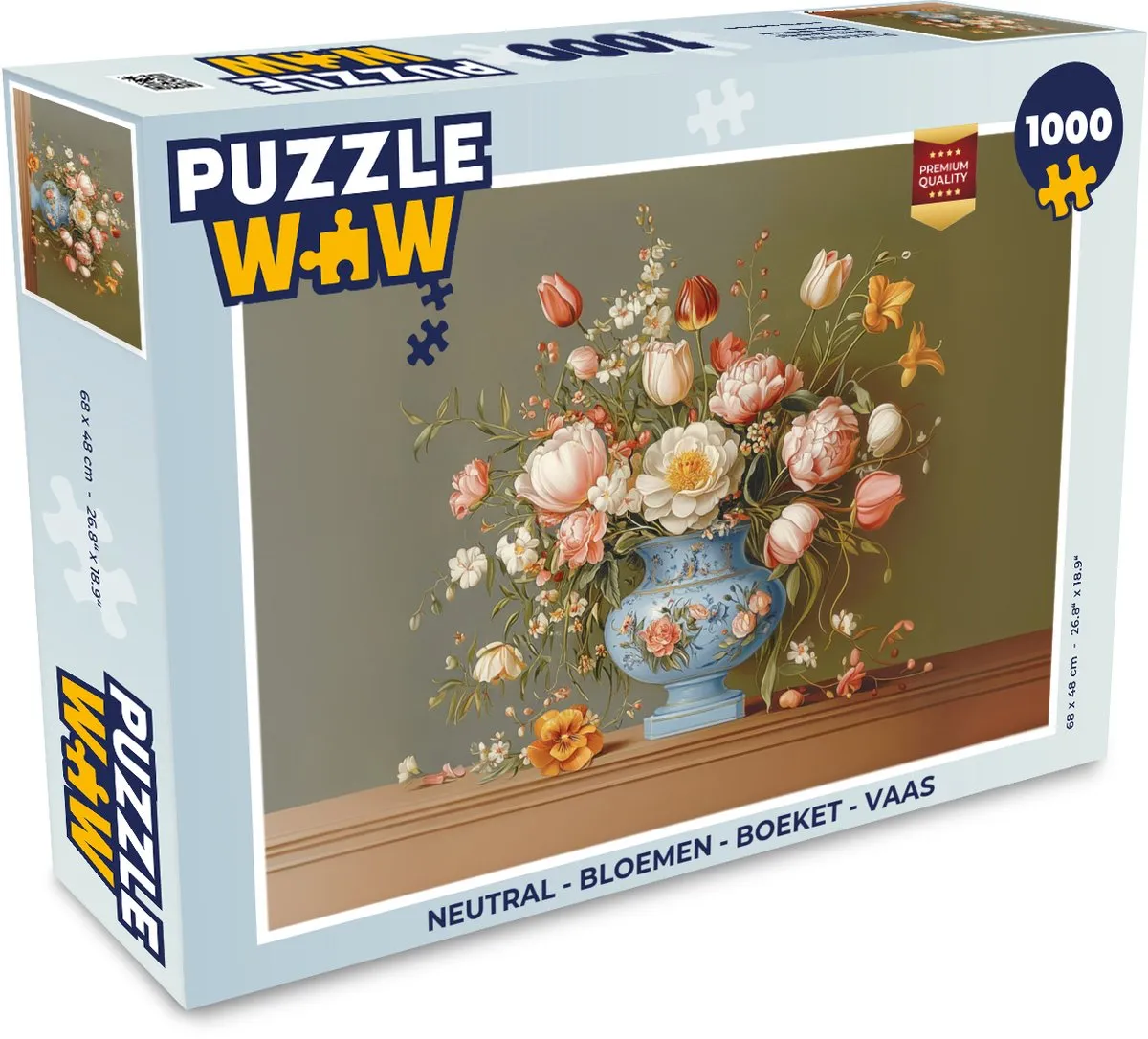 PuzzleWow Bloemen Vaas Legpuzzel 1000 Stuks - Vintage
