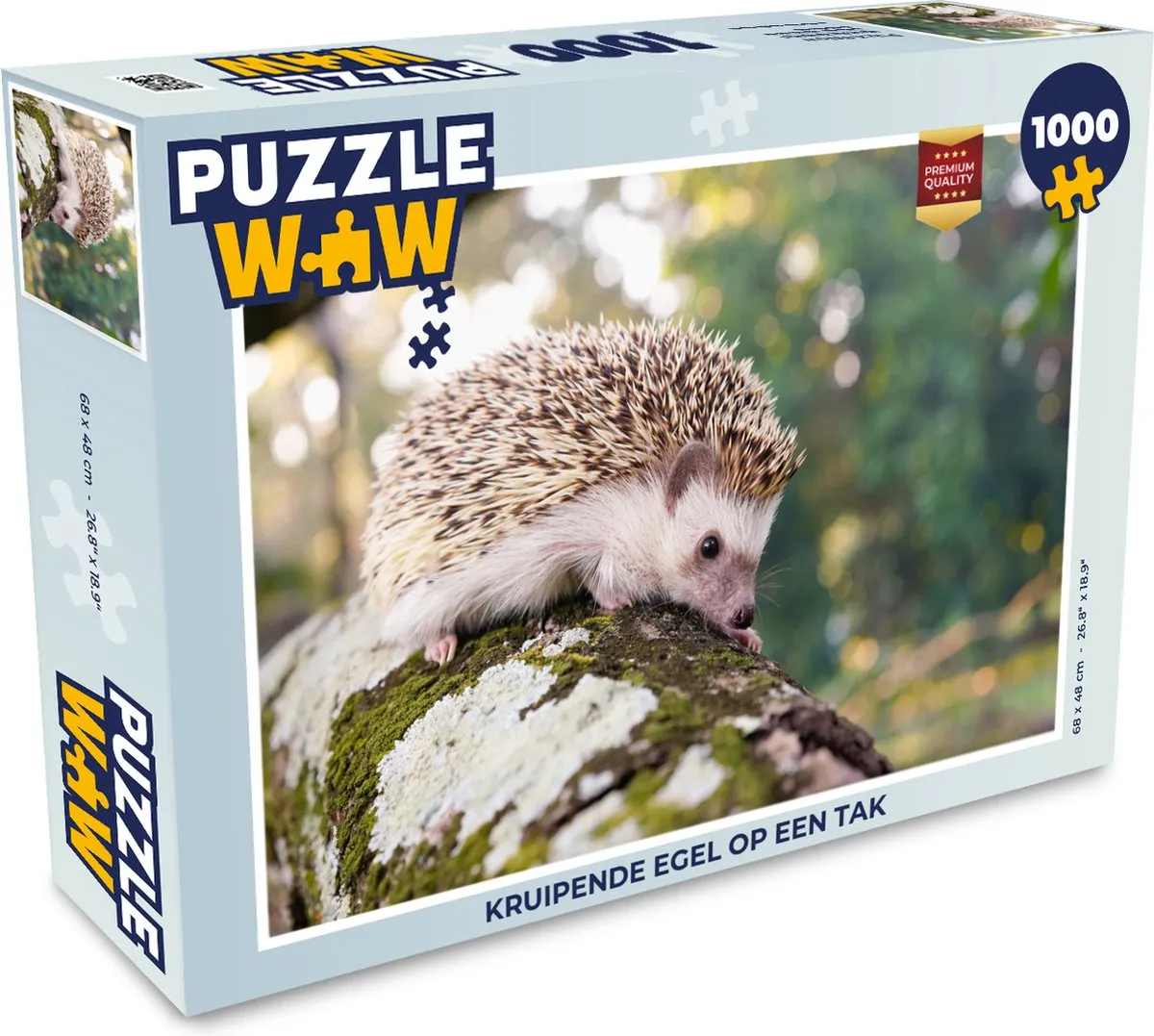 PuzzleWow Kruipende egel op een tak Legpuzzel 1000 Stuks