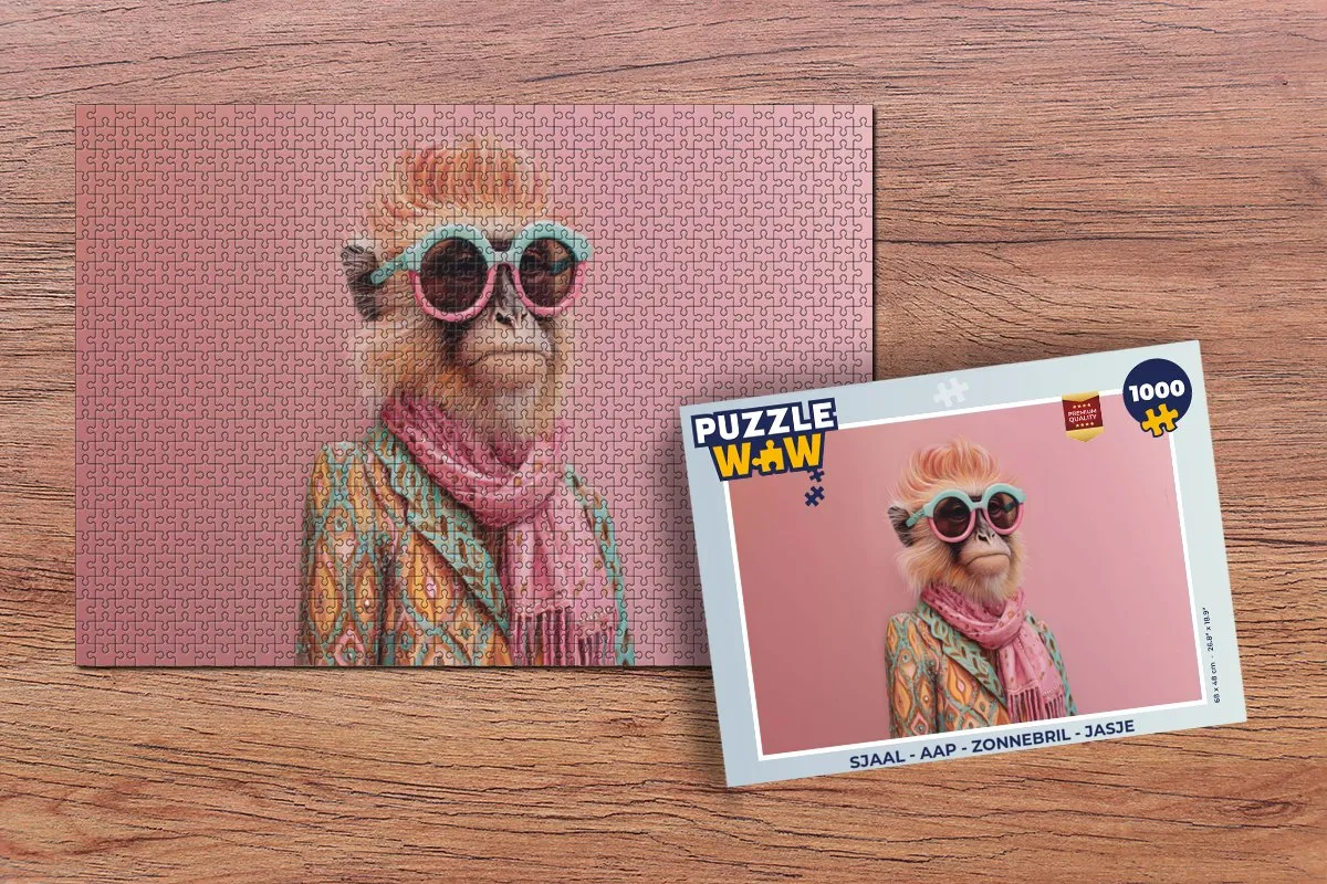 PuzzleWow Aap Legpuzzel 1000 Stuks - MPN 8721374590936
