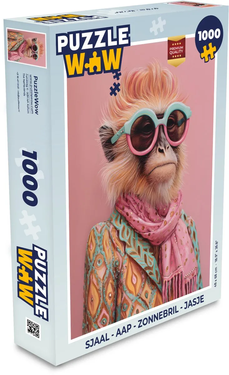 PuzzleWow Aap Legpuzzel 1000 Stuks - MPN 8721374590936