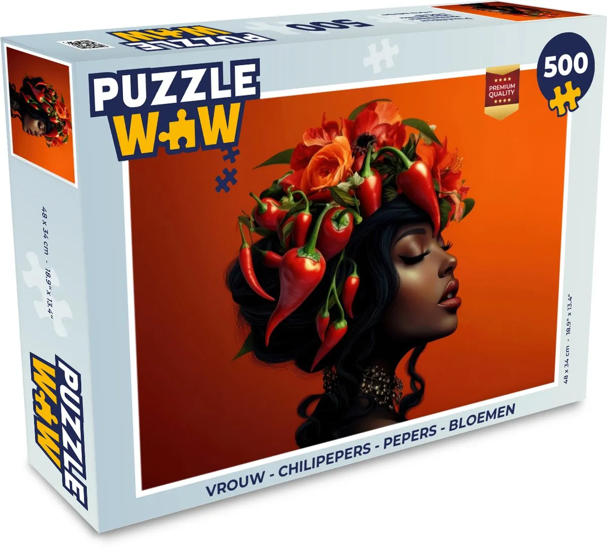 PuzzleWow Chilipepers Legpuzzel 500 Stuks - Vrouw